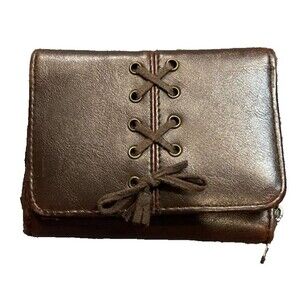 Womens Wallet Brown RGA Accessories Tri Fold Multiple Card Slots and Compartment